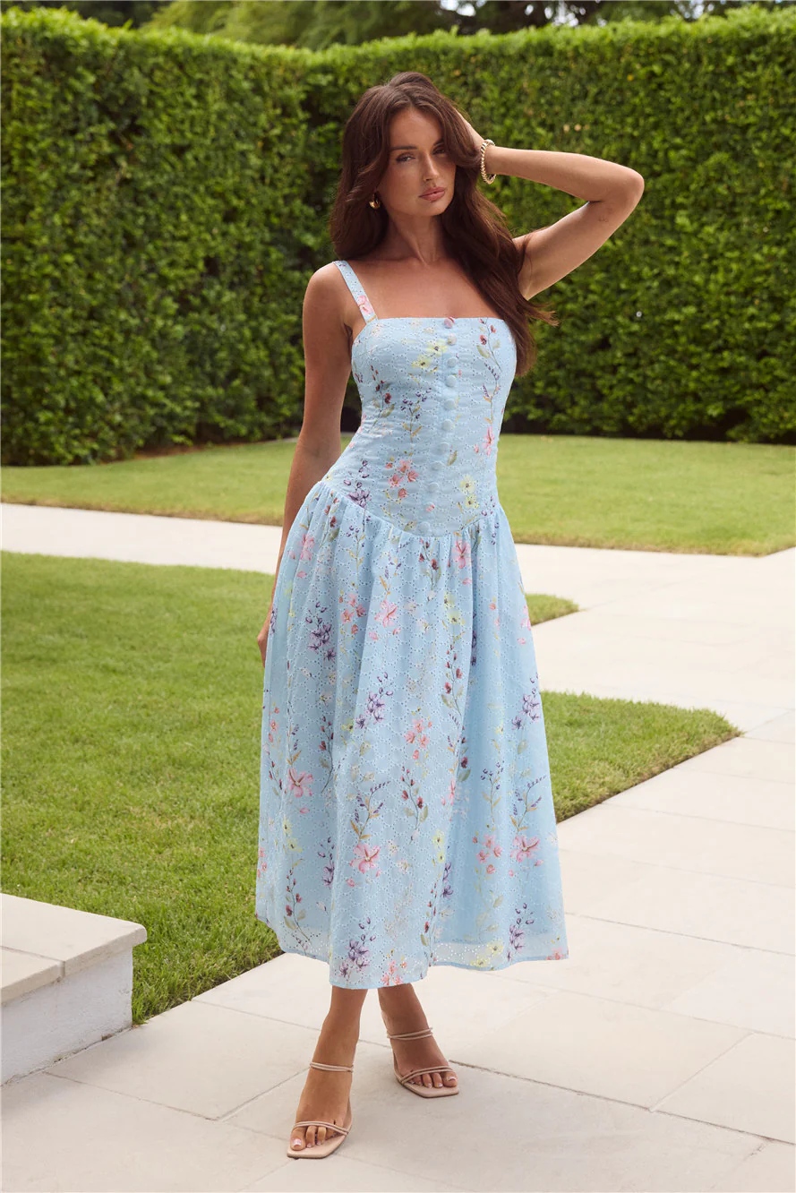 Whimsical Charm Maxi Dress Blue