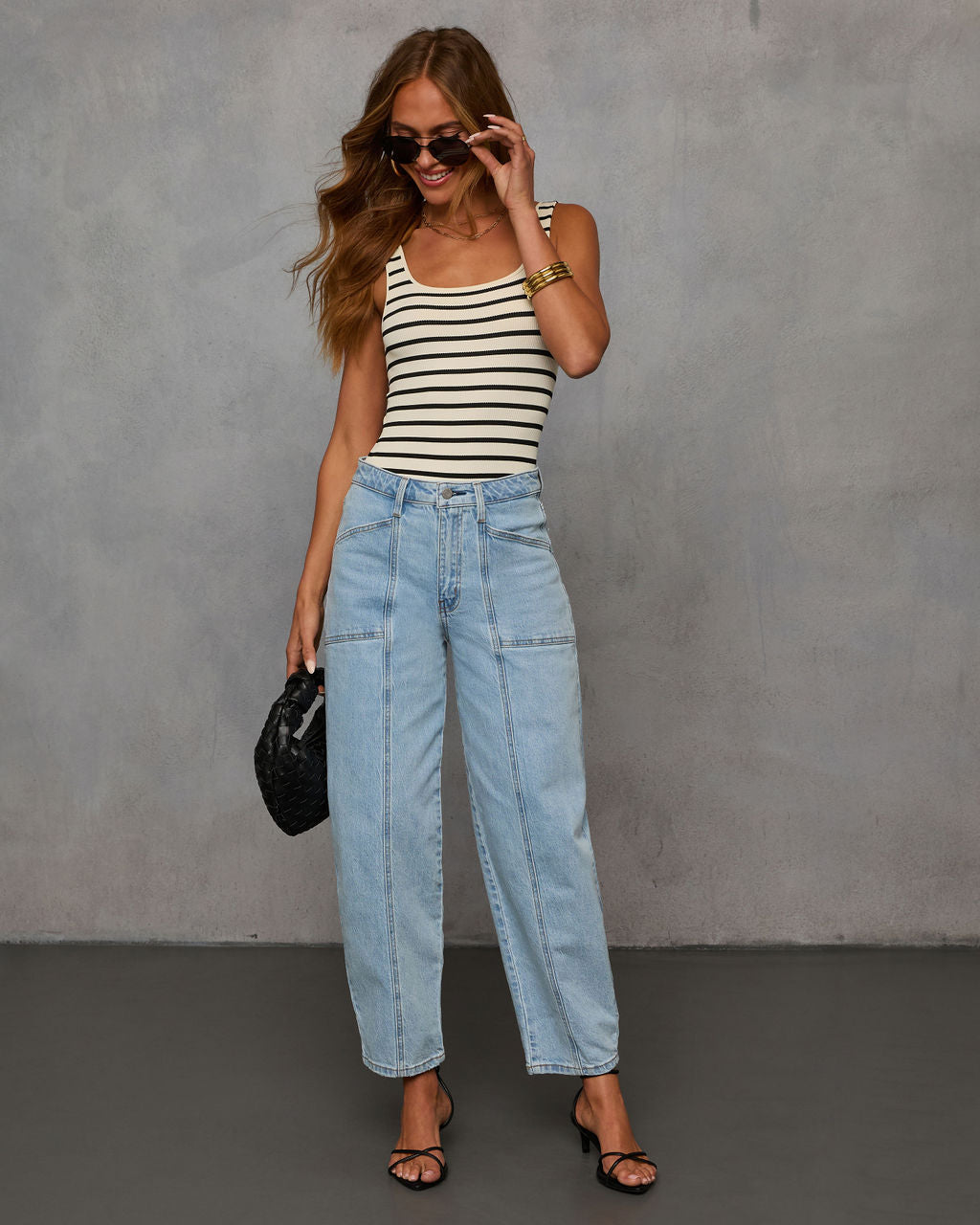 Perfect Moment Striped Ribbed Bodysuit