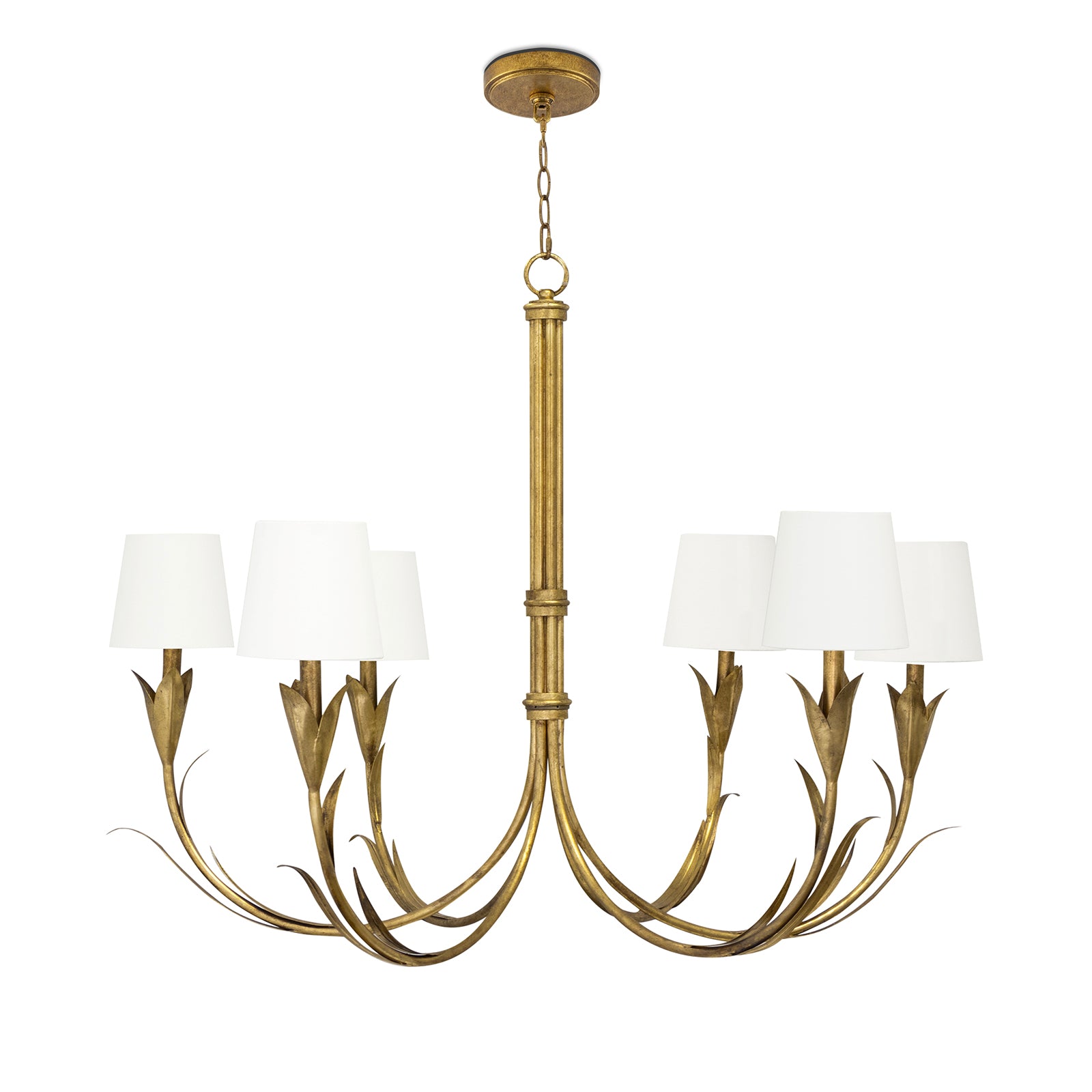 River Reed Gold Leaf Chandelier