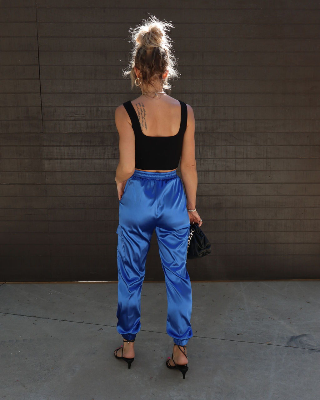 Athena Satin Cargo Pants