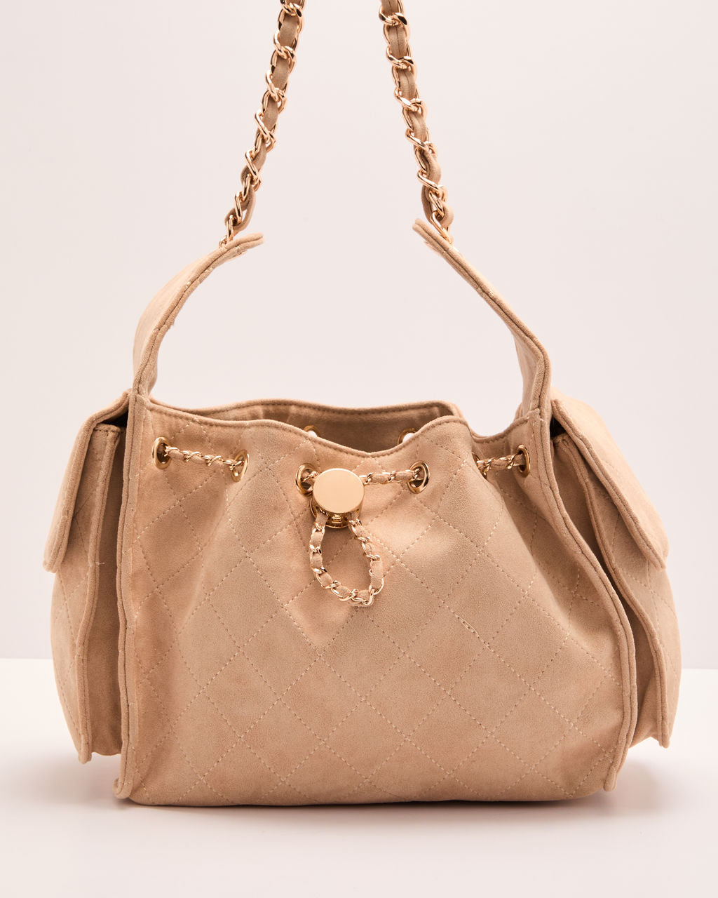 Margy Quilted Stitch Faux Suede Crossbody Bag