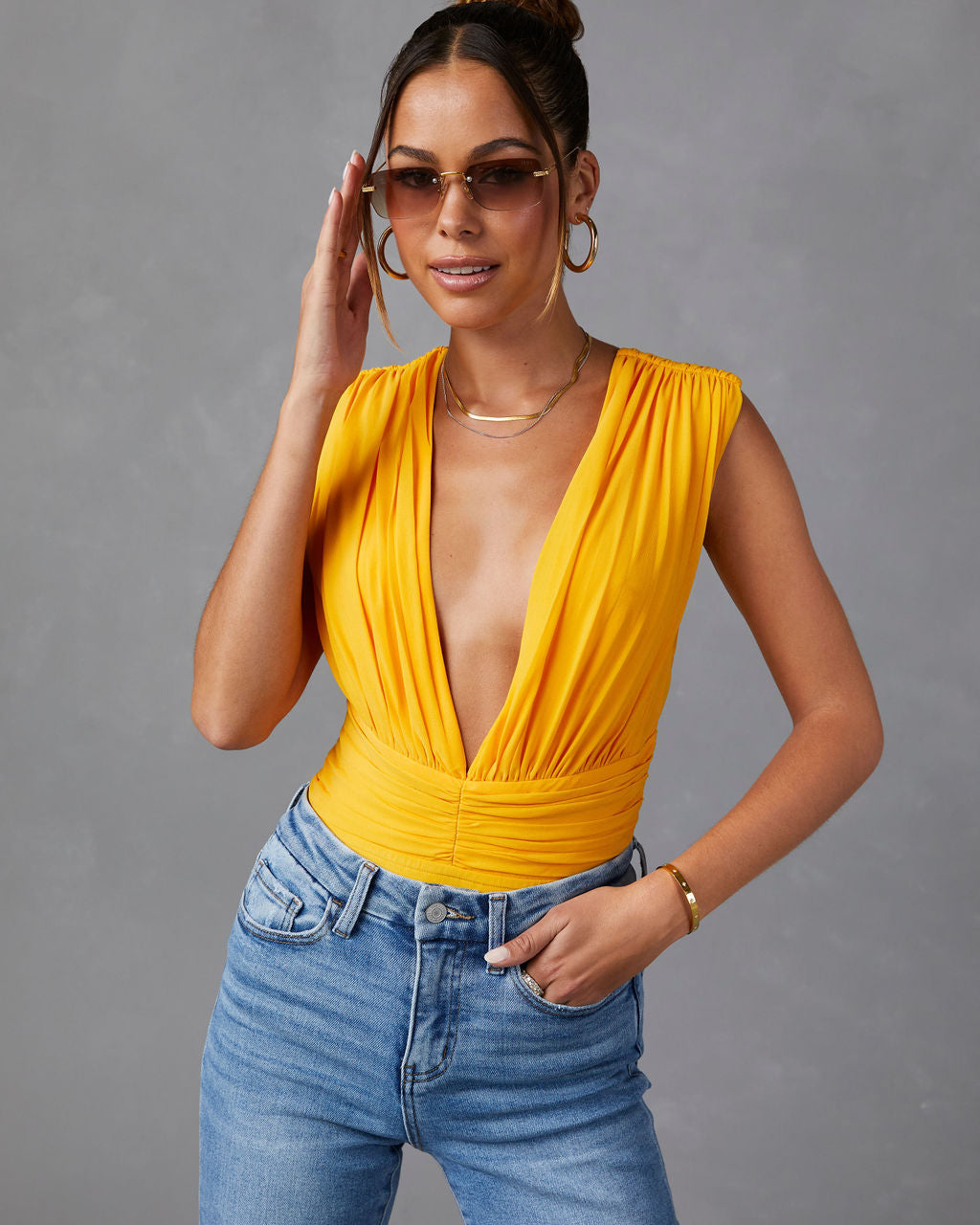 Perrine Drape Front Bodysuit