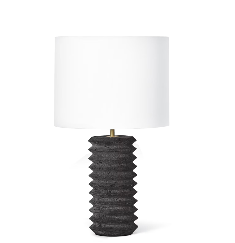 Noir Black Travertine Lamp