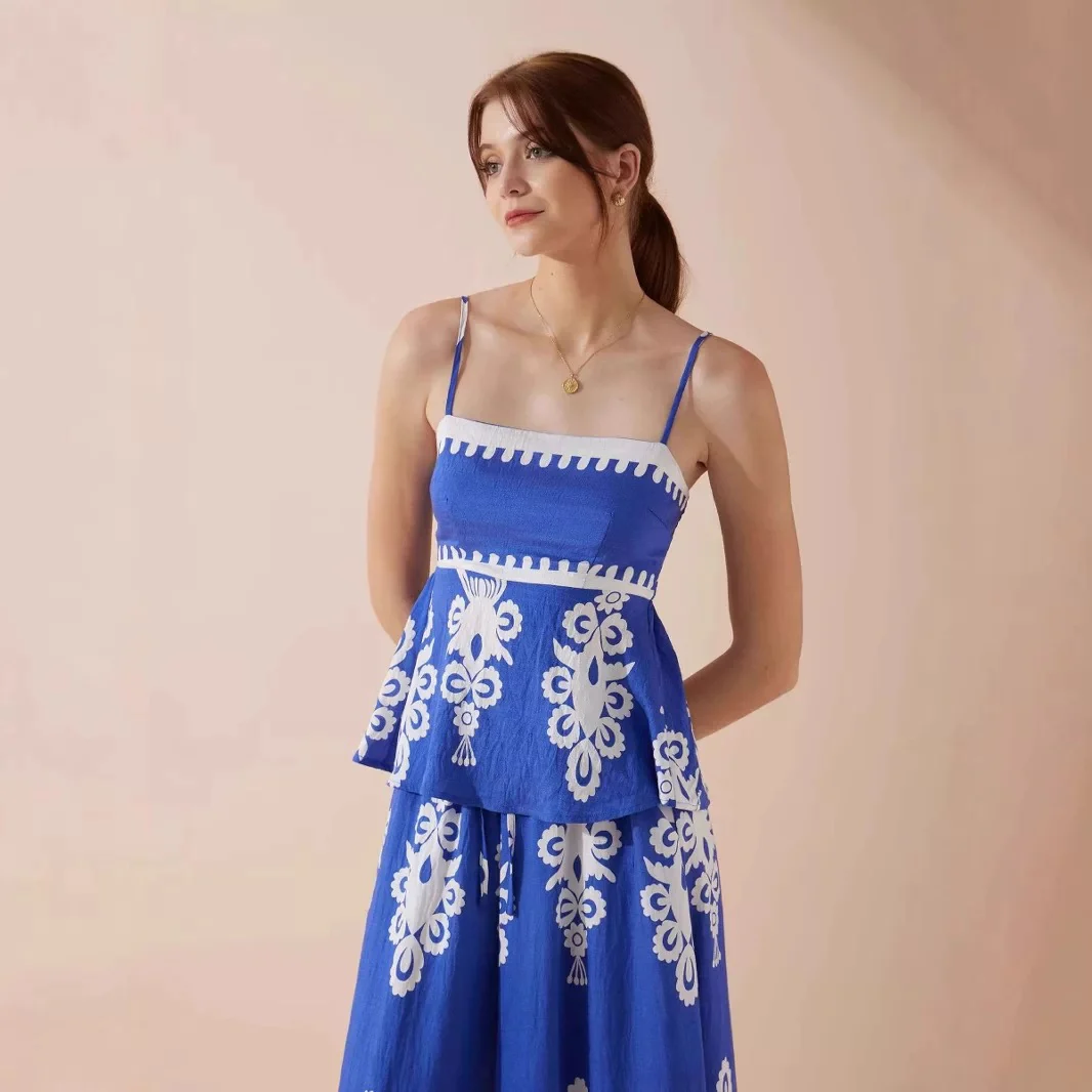Pankh Hadley Fitted Printed Cami Top and Pant Two-Piece Set