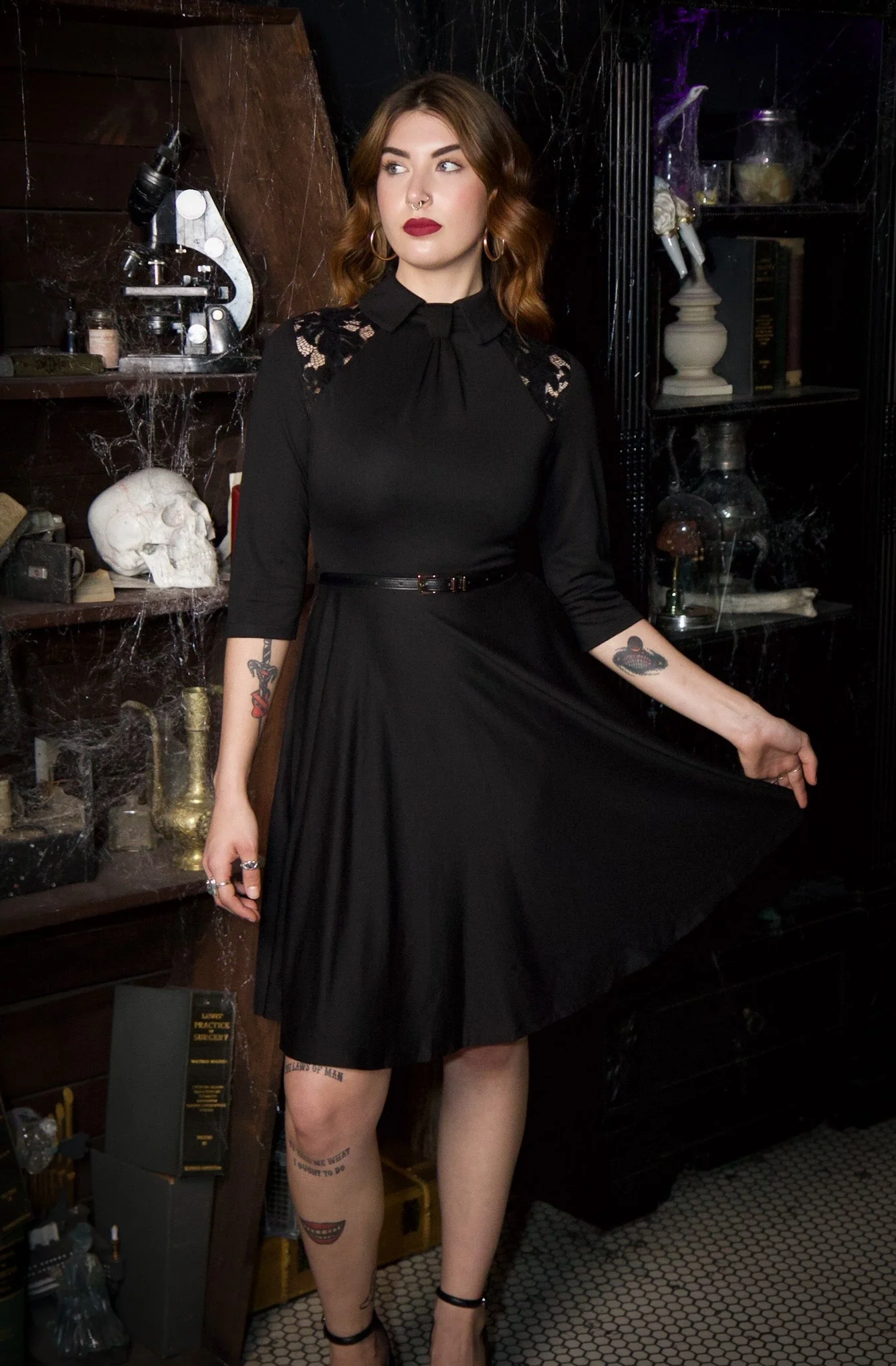 Shelley - Faux Tie Fit and Flare Dress