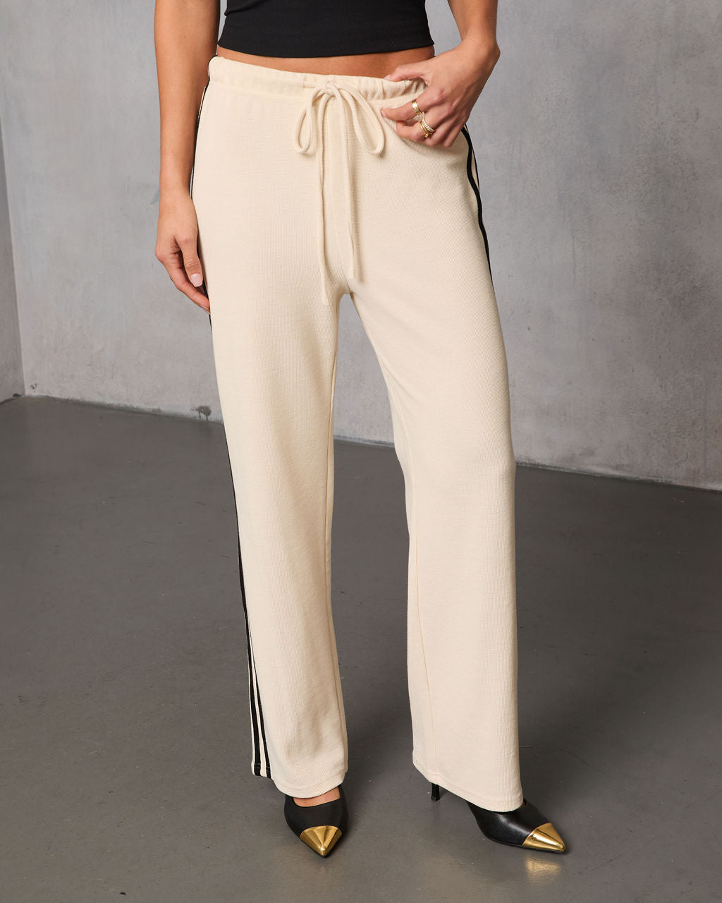 Quiet Day Striped Straight Leg Sweatpants