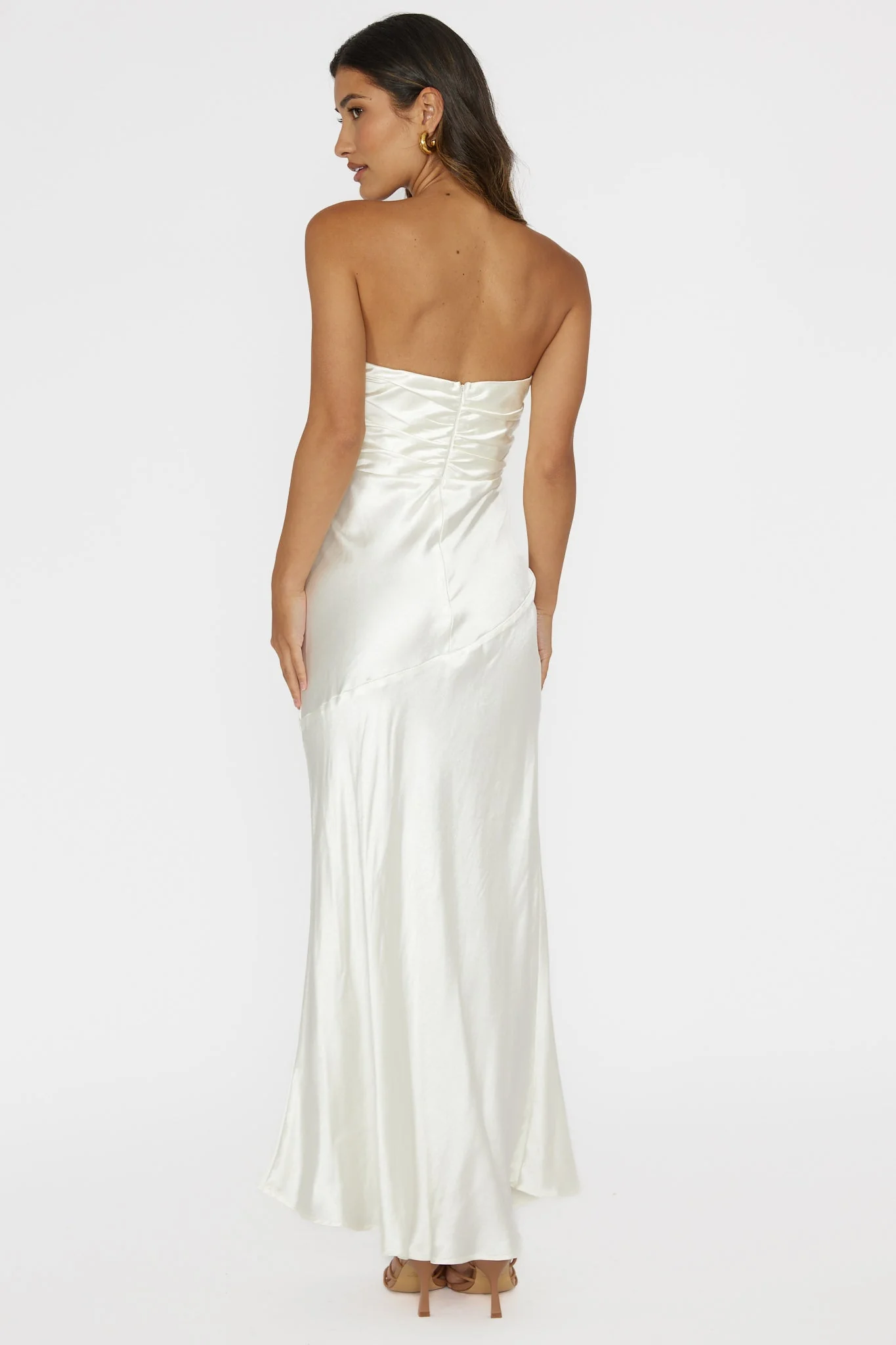 Blaise Asymmetric Neckline Maxi Dress Pearl