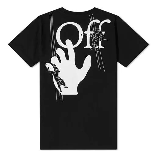 O-W Back Printing Short Sleeve Ordinary Version Black OMAA027E20JER0041001