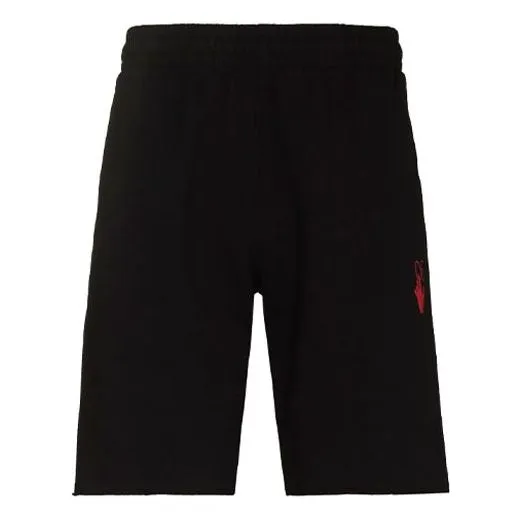 O-W FW21 Logo Pants Sports Shorts Ordinary Version Black OMCI006F21FLE0051025