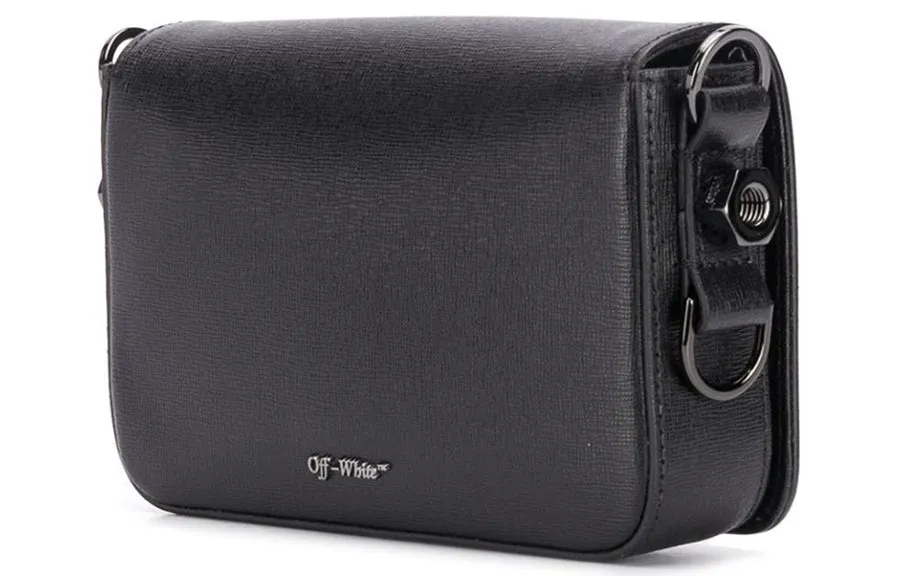 (WMNS) O-W Leather shoulder bag Black/White OWNA038S20LEA0011001