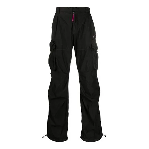 Men's O-W SS21 Logo Cargo Black Pants OMCF023R21FAB0011001