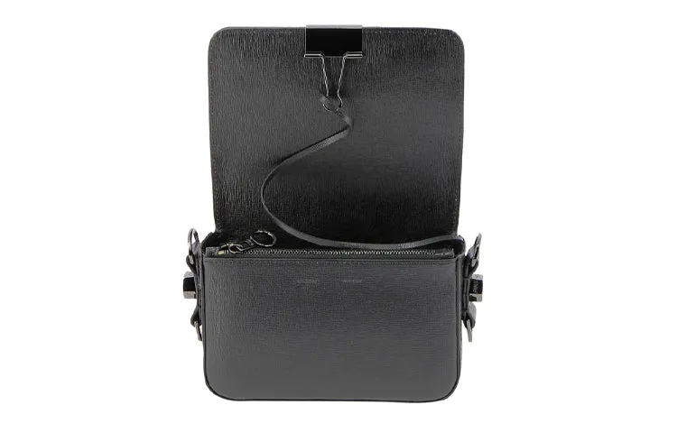 (WMNS) O-W Leather shoulder bag Black/White OWNA038S20LEA0011001