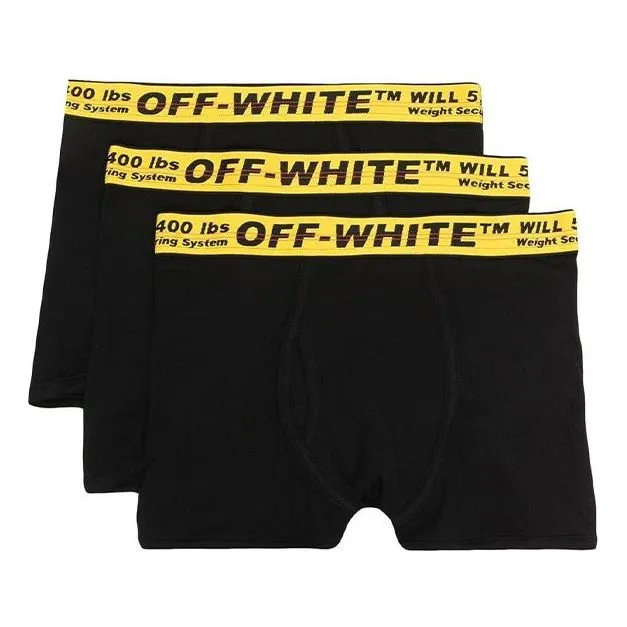 O-W Men's SS21 Logo Three-pack Industrial Boxer Briefs Black OMUA001S21FAB0011018