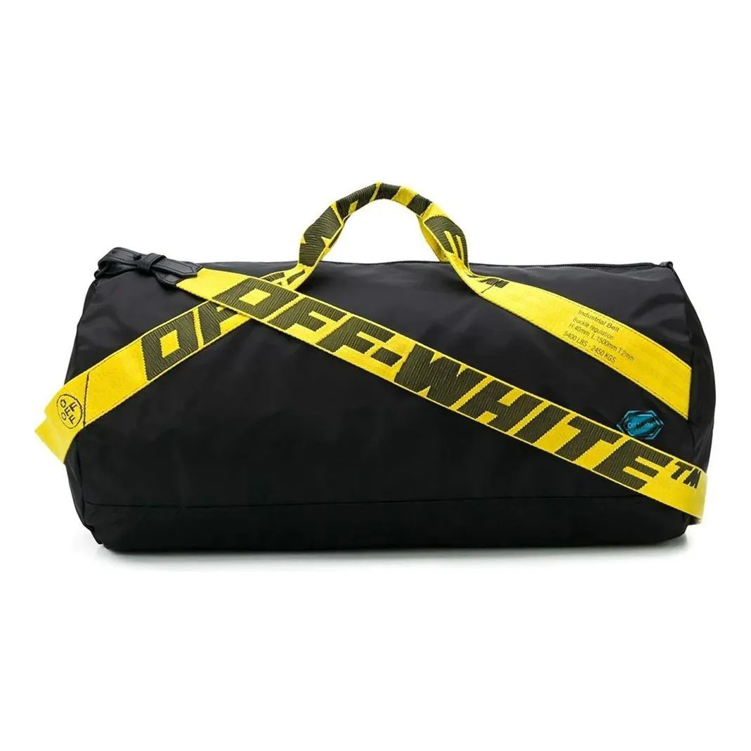 O-W Industrial strap nylon duffle bag 'Black Yellow' OMNA108E20FAB0011000