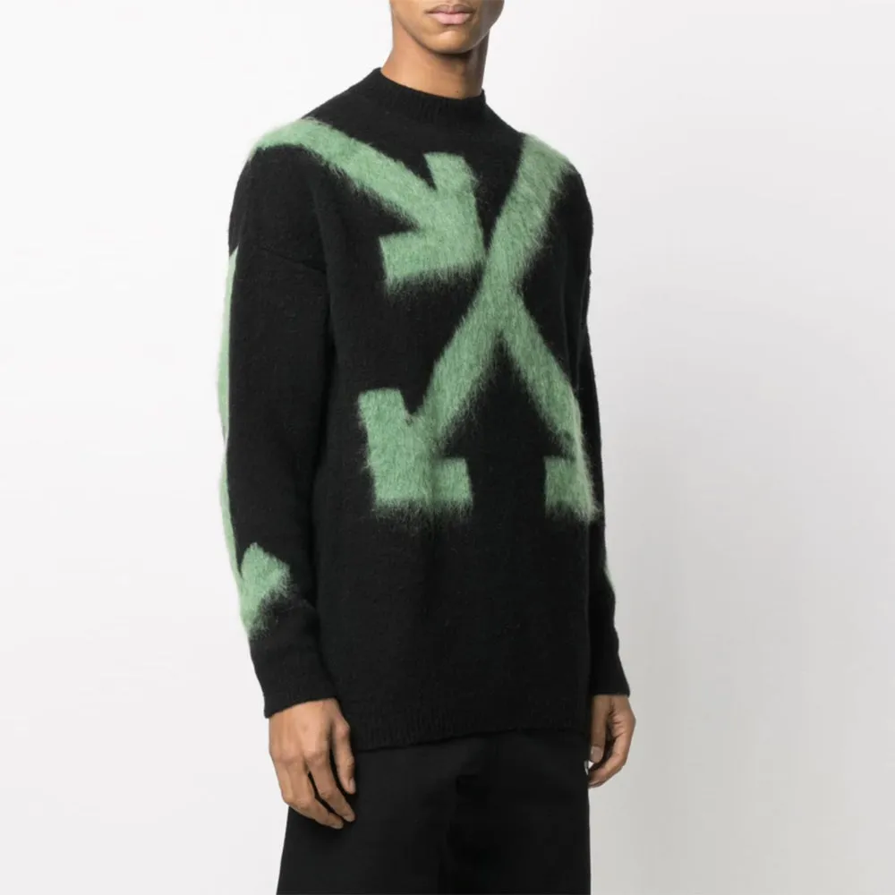 O-W Men's SS21 Arrows Sweater Black OMHA036R21KNI0021059