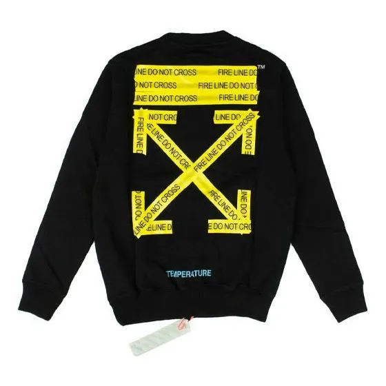 O-W Fire Tape Graphic Pullover Black/Yellow OMBA003S180030241060