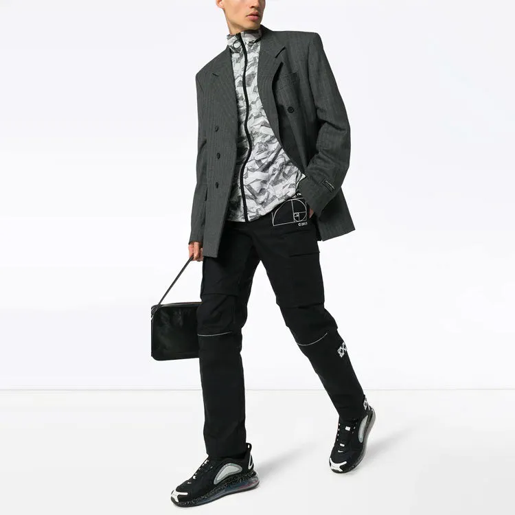 O-W Alphabet Pattern Detachable Casual Long Pants Ordinary Version Black OMCF014R20G480121001