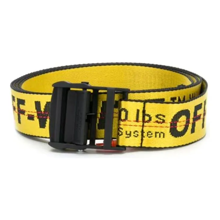 O-W Logo Printed Belt Wide 3.5cm Yellow OMRB012R206470016000