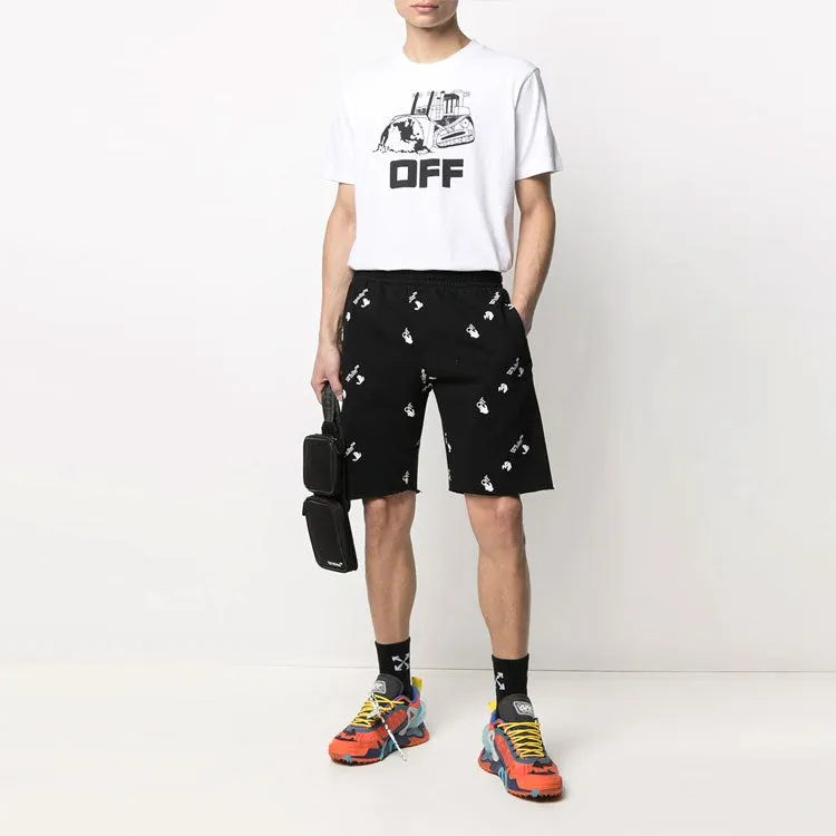 O-W Men's SS21 Logo Print Short Skirt Black OMCI006R21FLE0031001