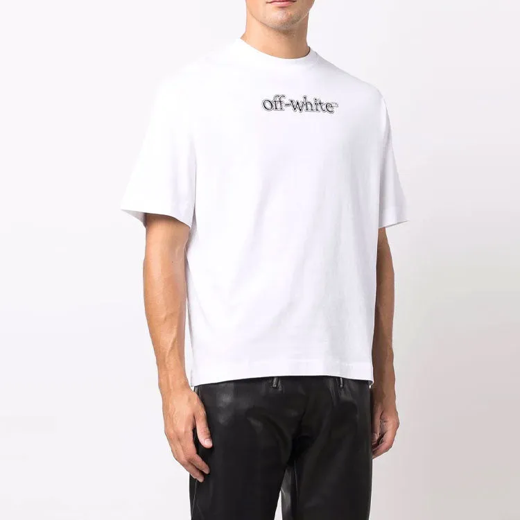 Men's O-W Logo Printing Pullover Short Sleeve Loose Fit White T-Shirt OMAA120F21JER0010110