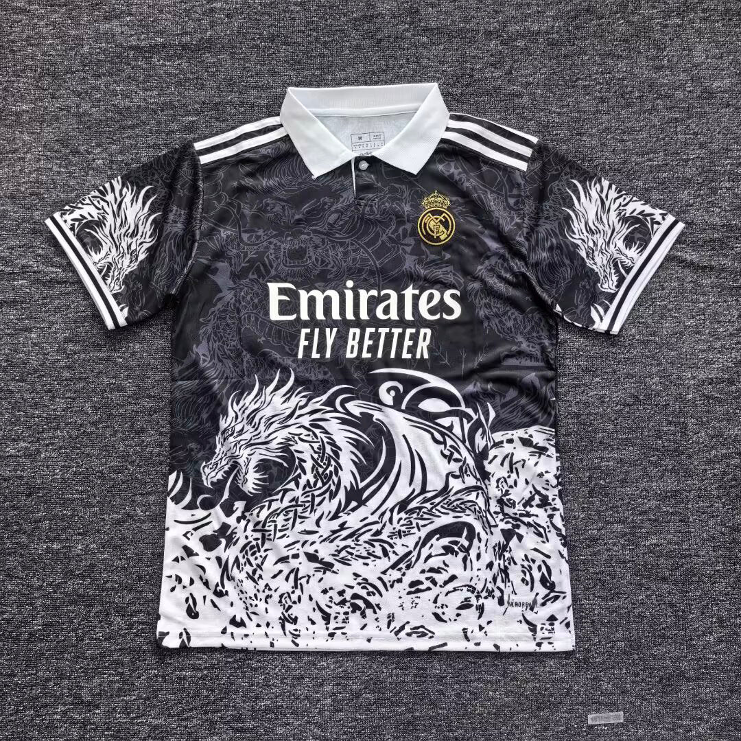 2025-26 Real Madrid Special Polo Black Dragon S-2XL