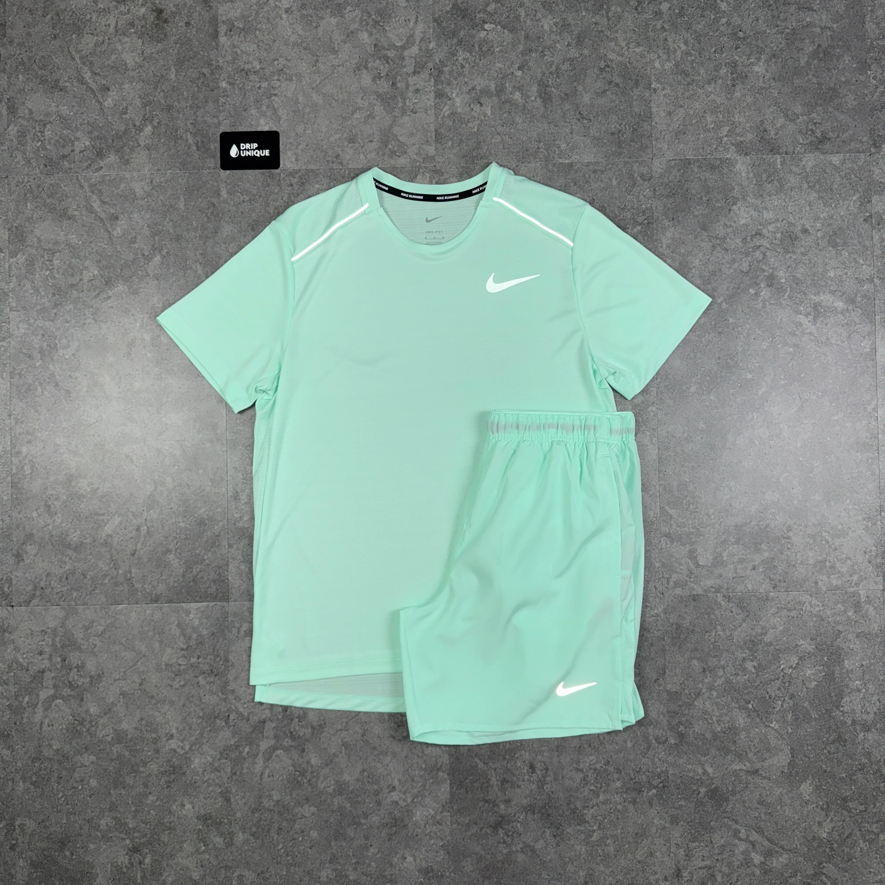 NK Miler T-Shirt Mint Foam & Mint Foam Challenger Shorts Set