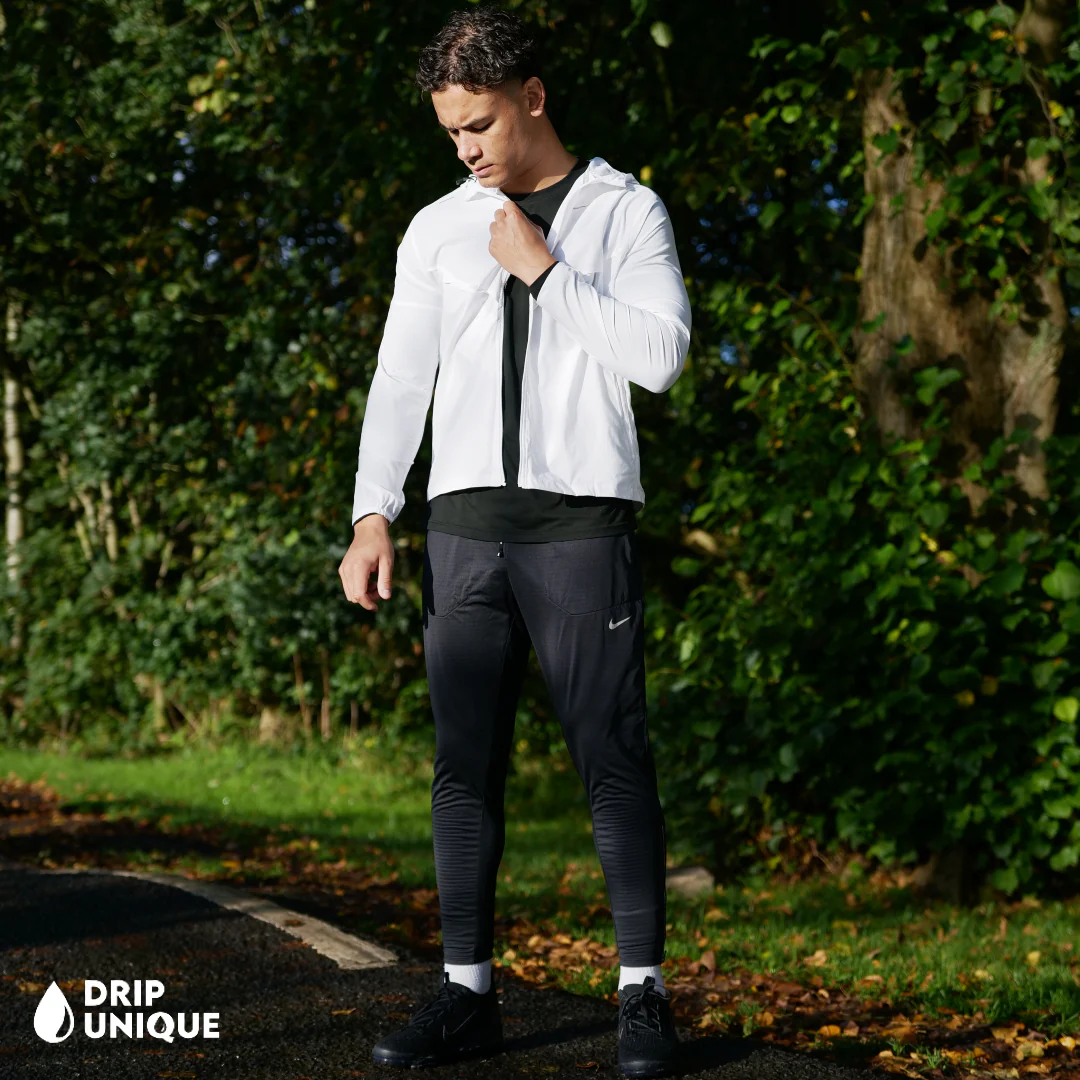 NK UV Windrunner Jacket Ice White & Black NK Phenom Pants Set