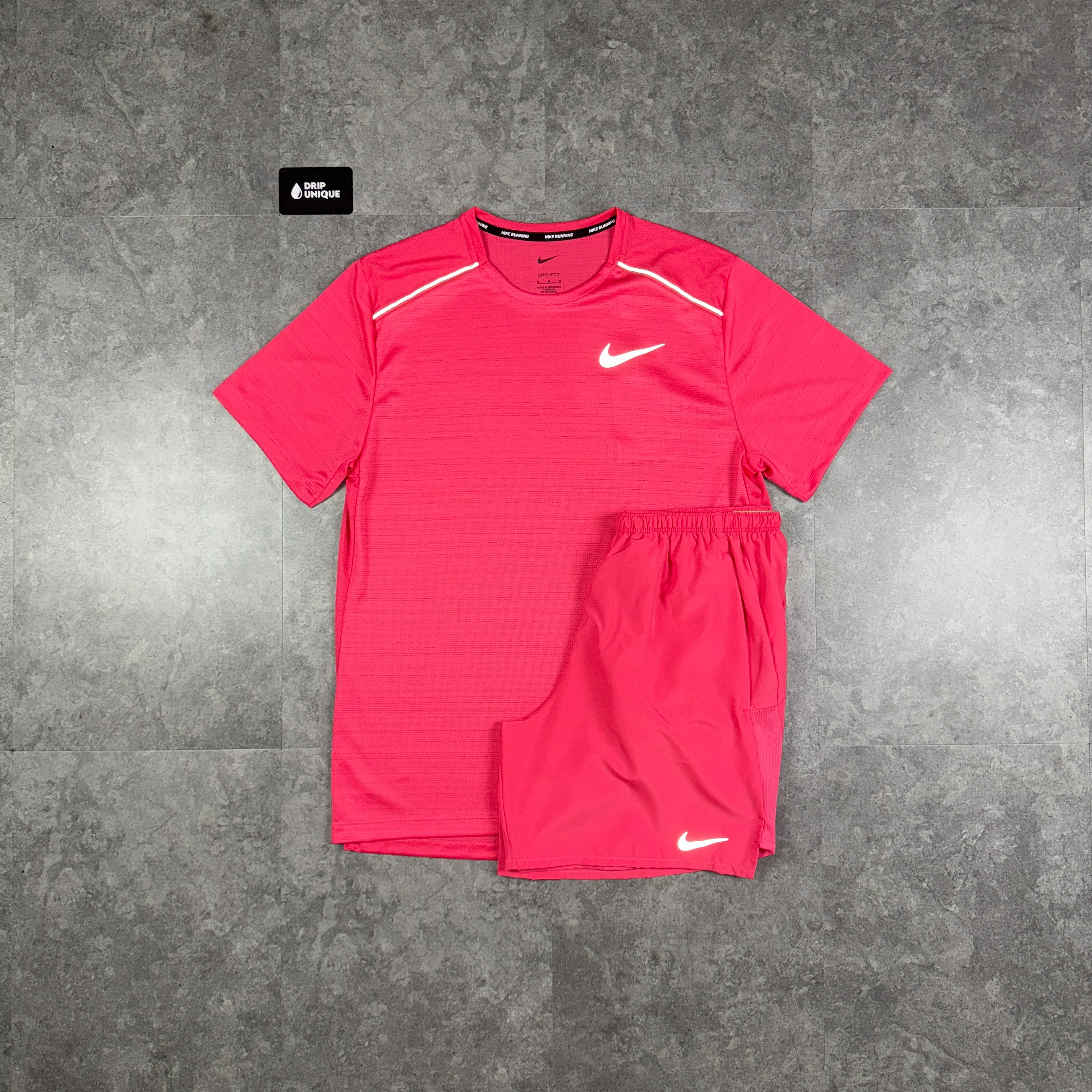 NK Miler T-Shirt Aster Pink & Aster Pink Challenger Shorts Set