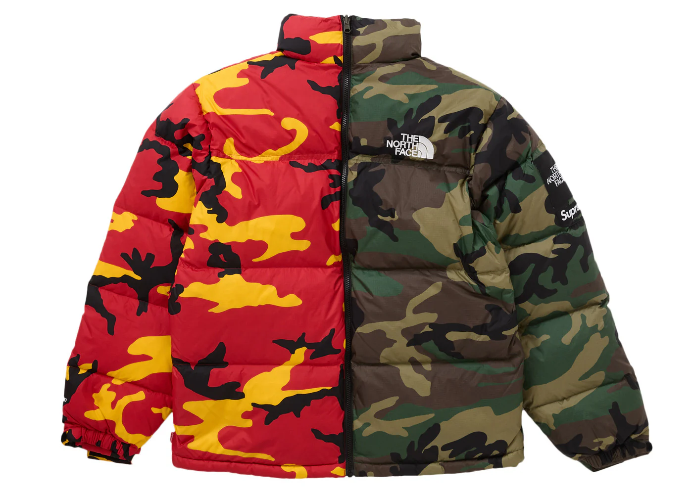 TNF Split Nuptse Jacket Camo