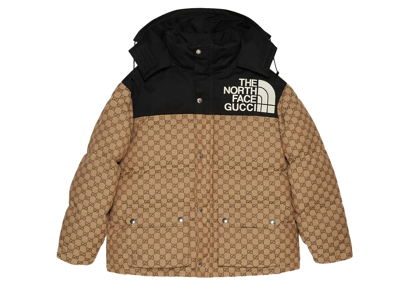 TNF Womens GG Padded Jacket Black Ebony Beige