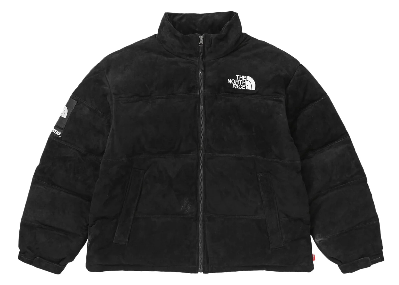 TNF Suede Nuptse Jacket Black