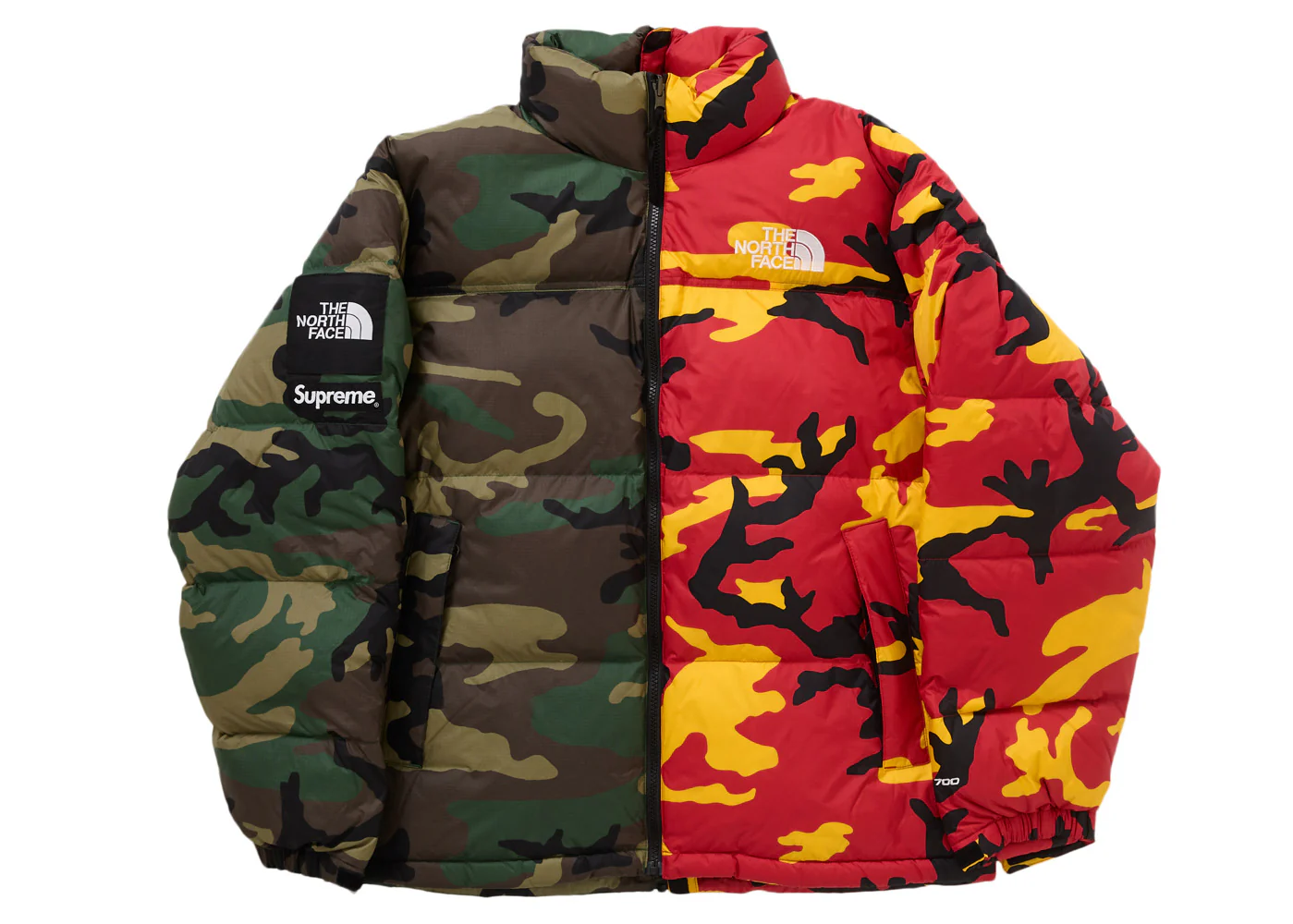 TNF Split Nuptse Jacket Camo