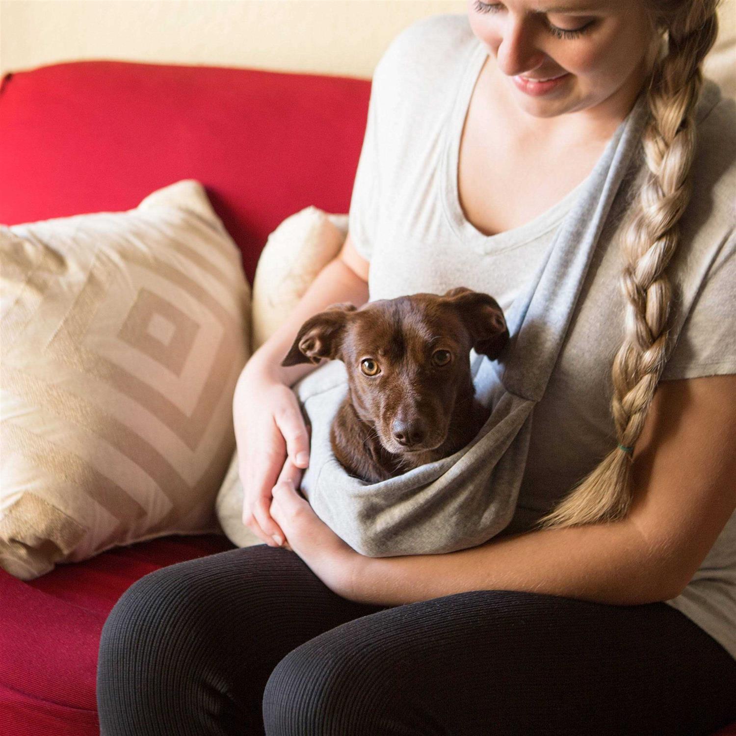 Iprimio Dog and Cat Sling Carrier Hands Free Reversible Pet Papoose Bag