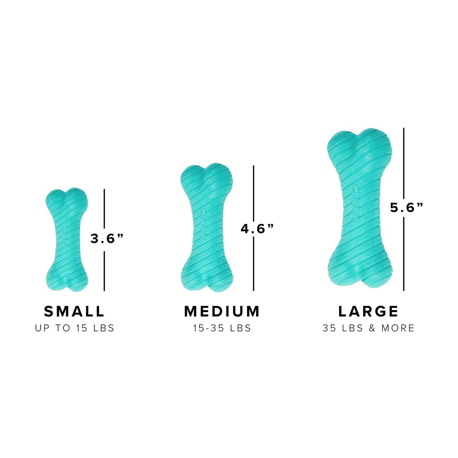 Playology Dual Layer Bone Dog Toy Peanut Butter Small