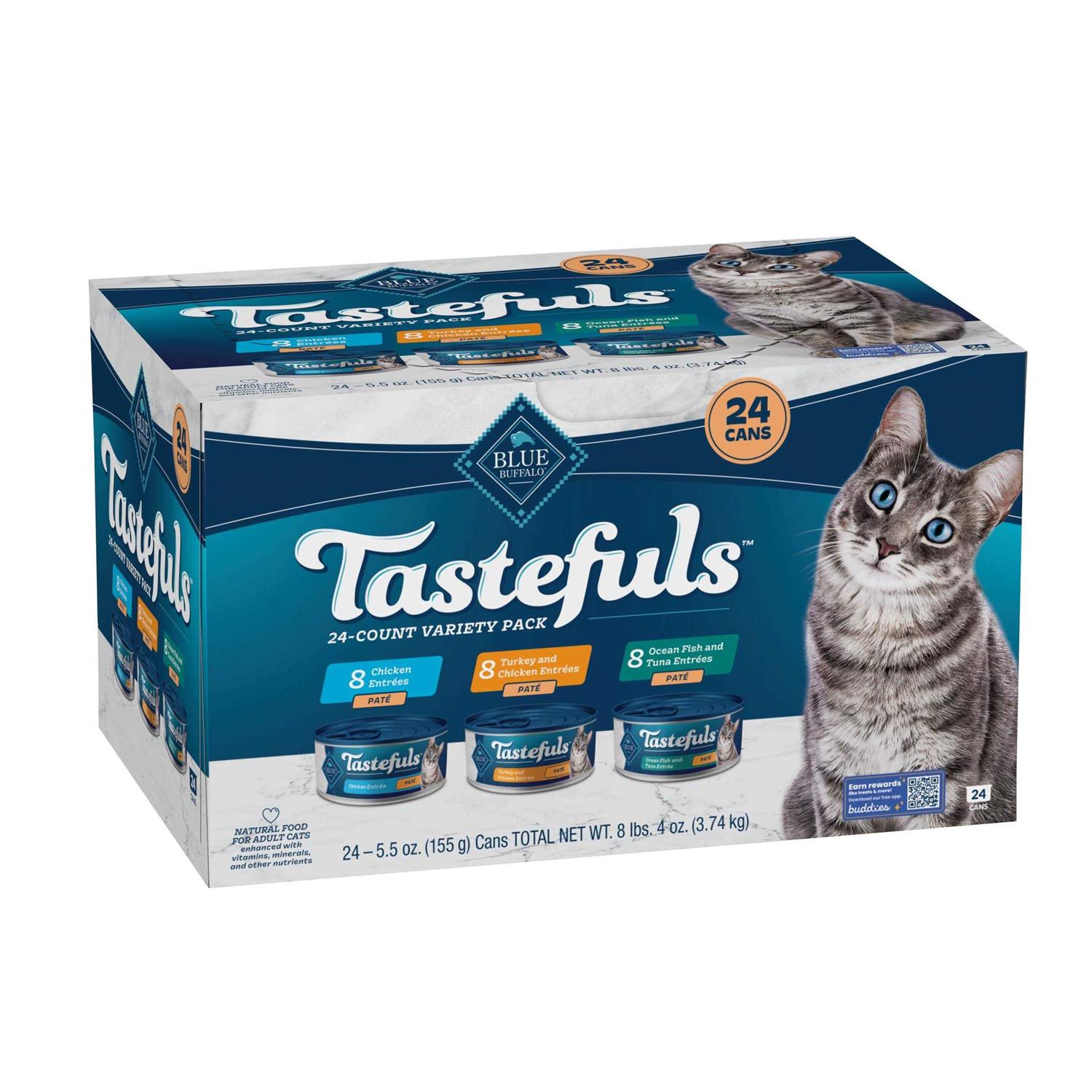 Blue Buffalo Tastefuls Pate Wet Cat Food Variety