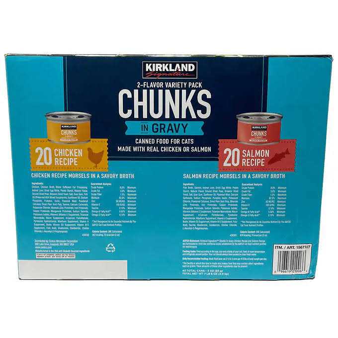 Kirkland Signature Chunks in Gravy Canned Cat Food Variety Pack