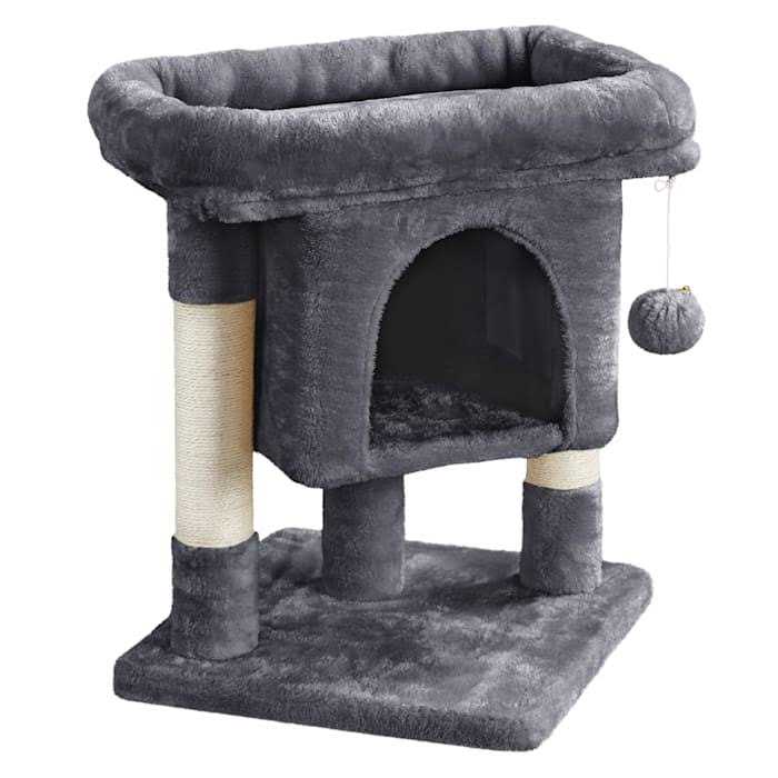 Topeakmart Gray 2-Level Small Cat Tree with Wide Perch