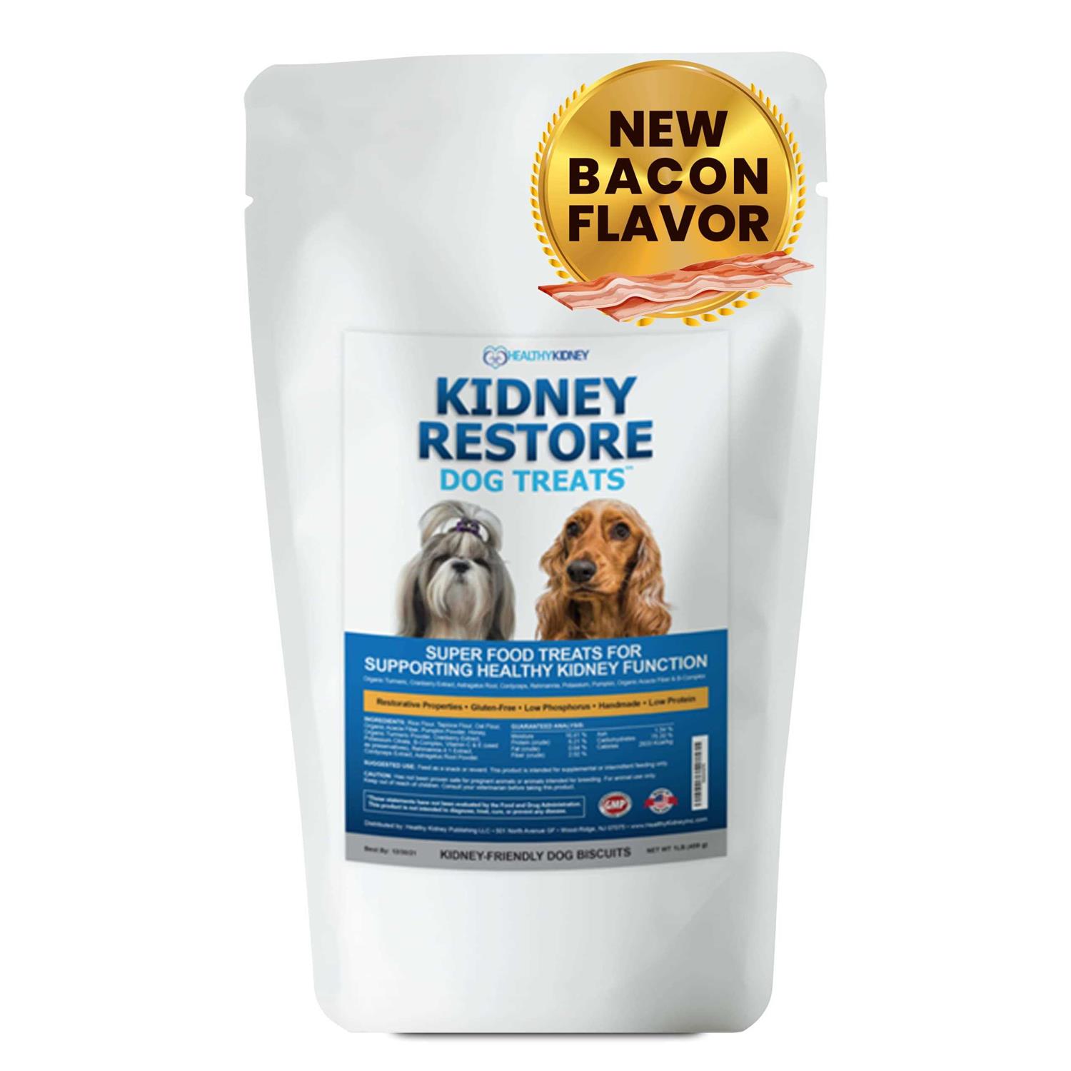 Kidney Restore Bacon Dog Treats Low Protein Dog Treats for Kidney Support for Dogs. Renal Treats for Any Kidney Dog Diet