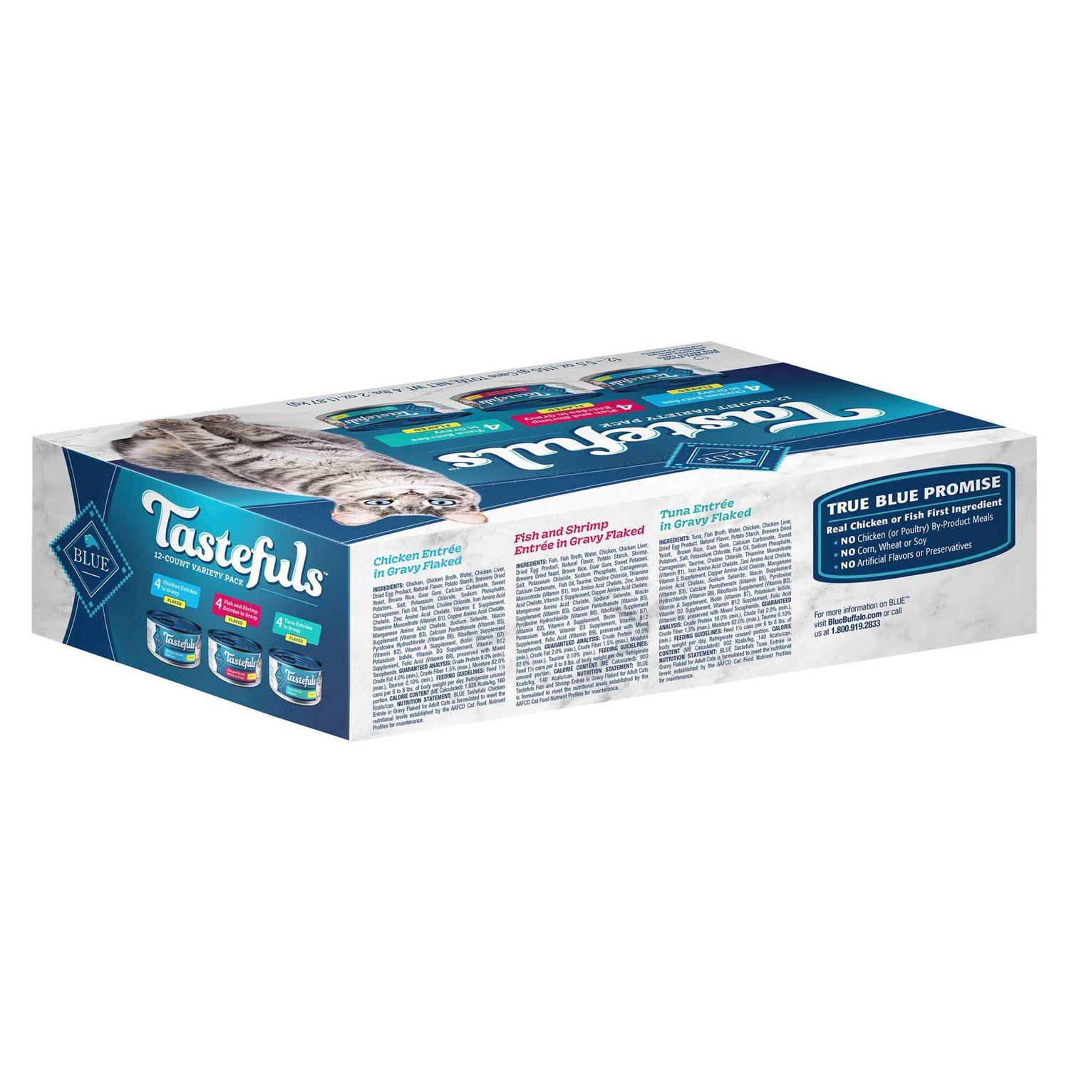 Blue Buffalo Tastefuls Tuna, Chicken and Fish/Shrimp Flaked Variety Pack Wet Cat Food