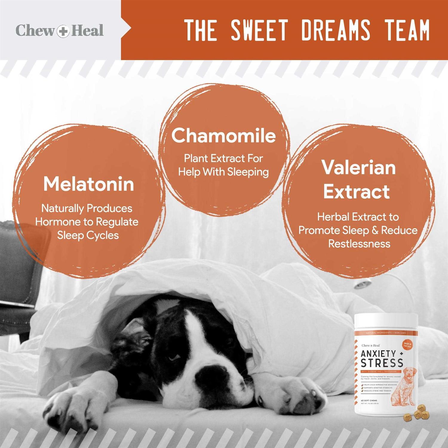 Chew + Heal Dogs Anxiety & Stress Calming Soft Chews