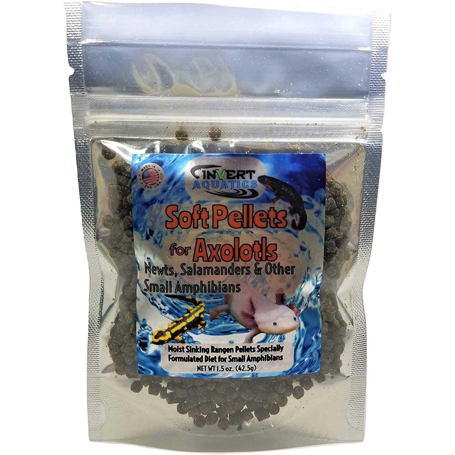 Invert Aquatics Soft Pellets for Axolotls Moist Sinking Diet for Axolotl