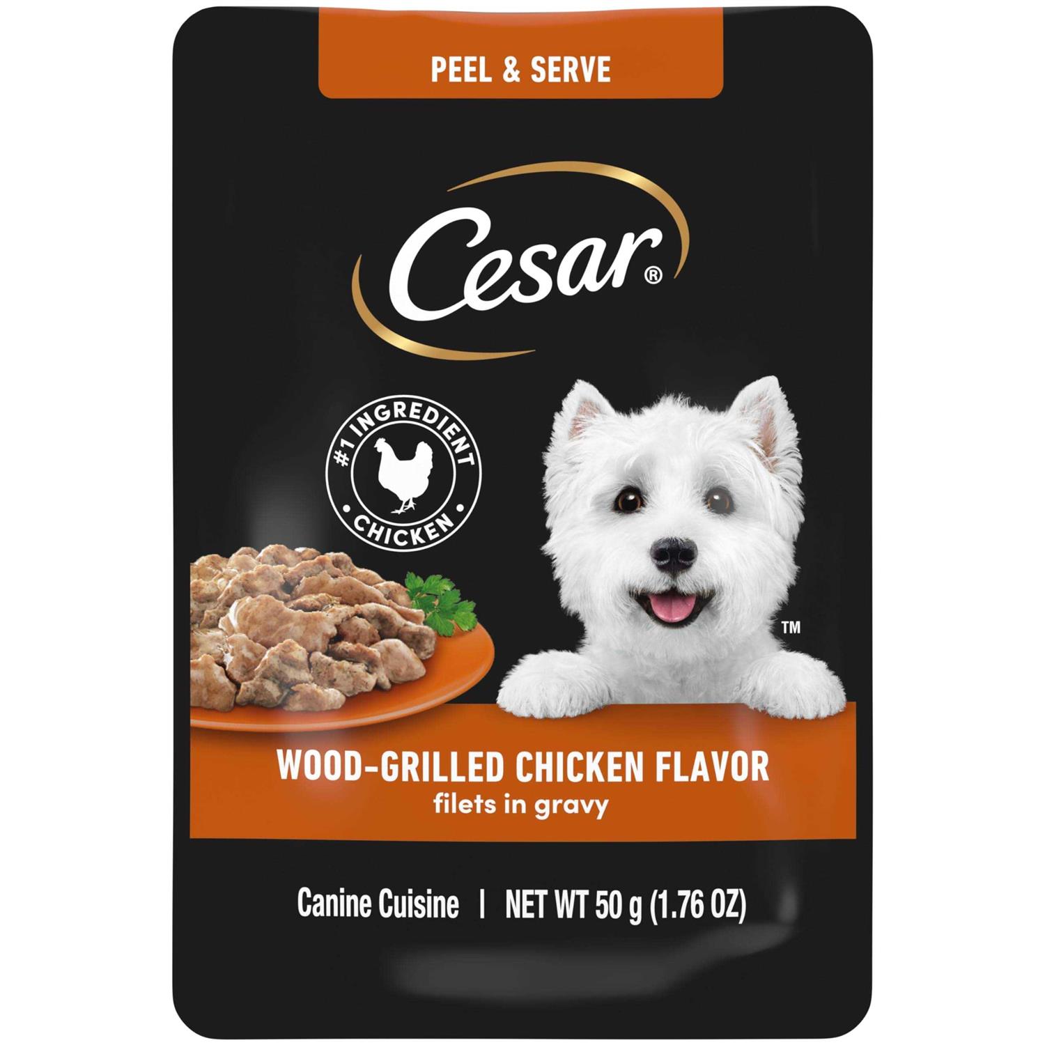 Cesar Filets in Gravy Wet Dog Food Wood-Grilled Chicken Flavor