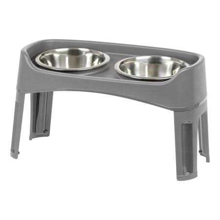 Iris USA 12 inch Elevated Dog Bowls with Two 2 Qt Stainless Steel Bowls and Removable Legs