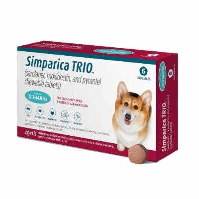 Simparica Trio 22.1-44 lbs. Dogs, 6 Month Supply