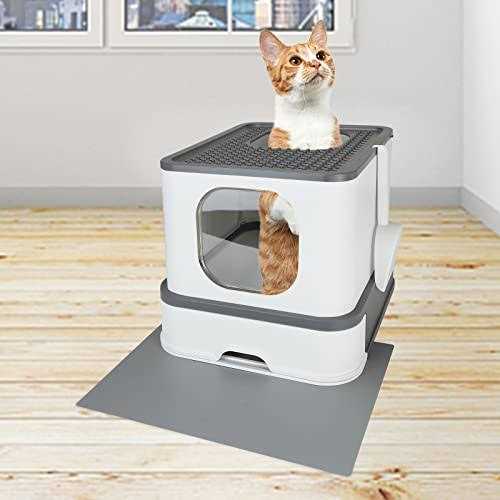 RIZZARI Millions Sold Wordwide Cat Litter Box Large Top Entry Anti-Splashing Litter Box with Lid