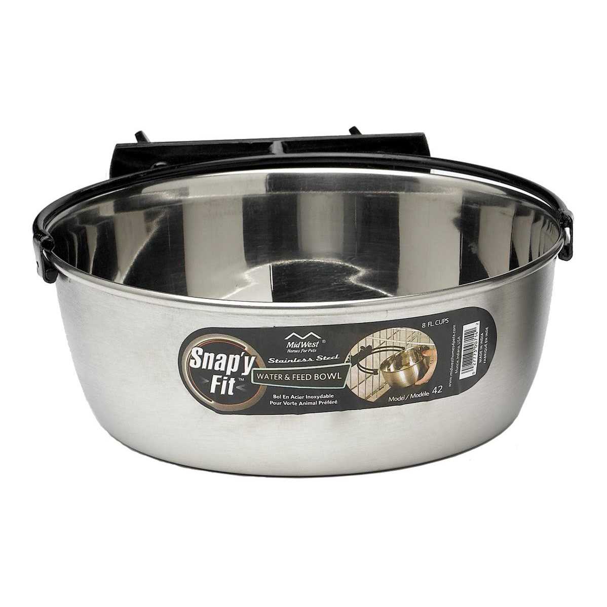Midwest Stainless Steel Snap’y Fit Water & Feed Bowl