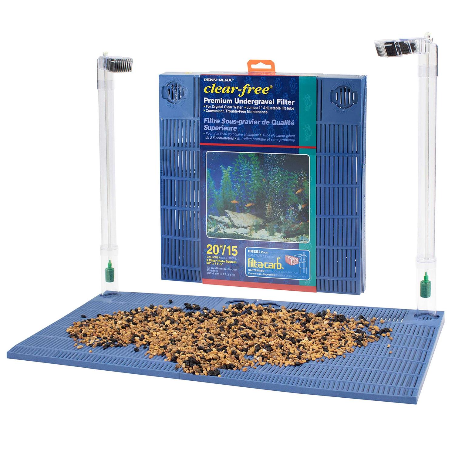 Penn-Plax Clear-Free Premium Under Gravel Aquarium Filter for 15 20 Gallon Tanks