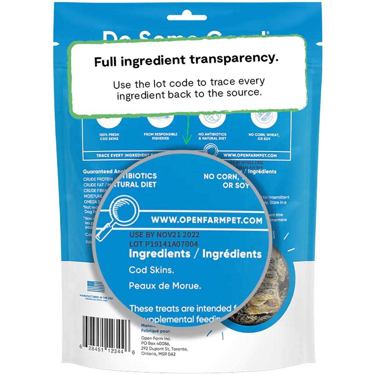 Open Farm Cod Skins Dehydrated Dog Treats