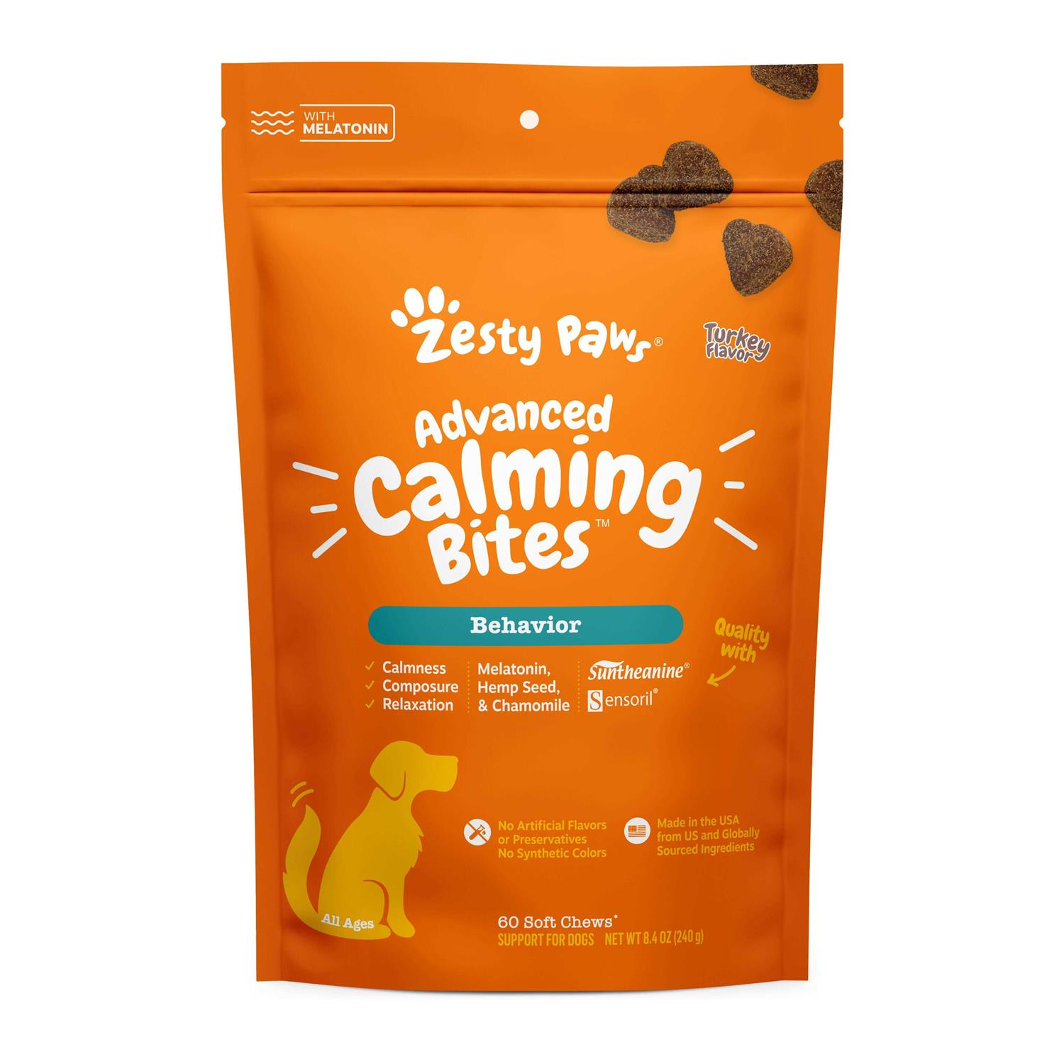 Zesty Paws Advanced Behavior Calming Bites for Dogs