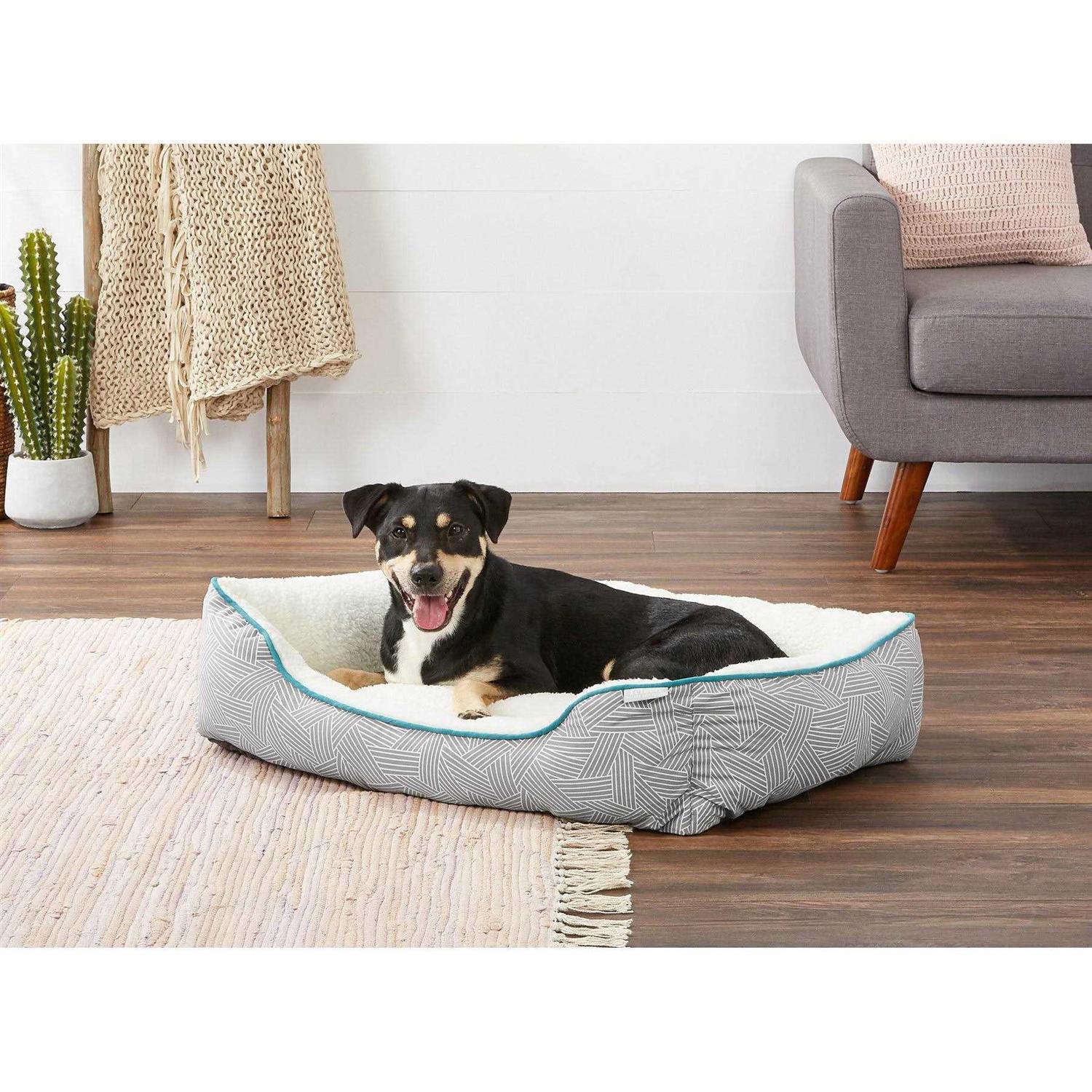 Frisco Sherpa Bolster Cat & Dog Bed